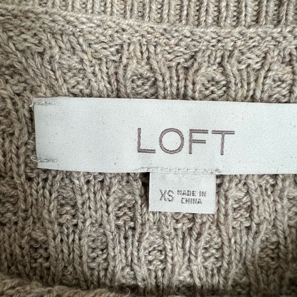 Loft Diamond Textured Sweater, XS, color: light tan melange - Picture 2 of 4